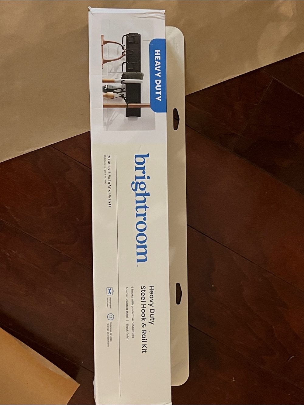 Brightroom Heavy Duty Steel Hook & Rail Kit in White